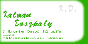 kalman doszpoly business card